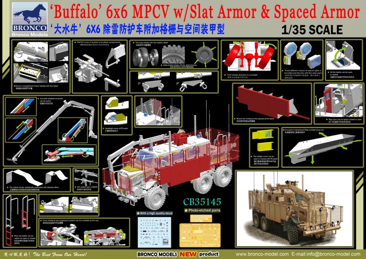 CB35145 1/35 ‘BUFFALO’ 6x6 MPCV w/Slat Armor