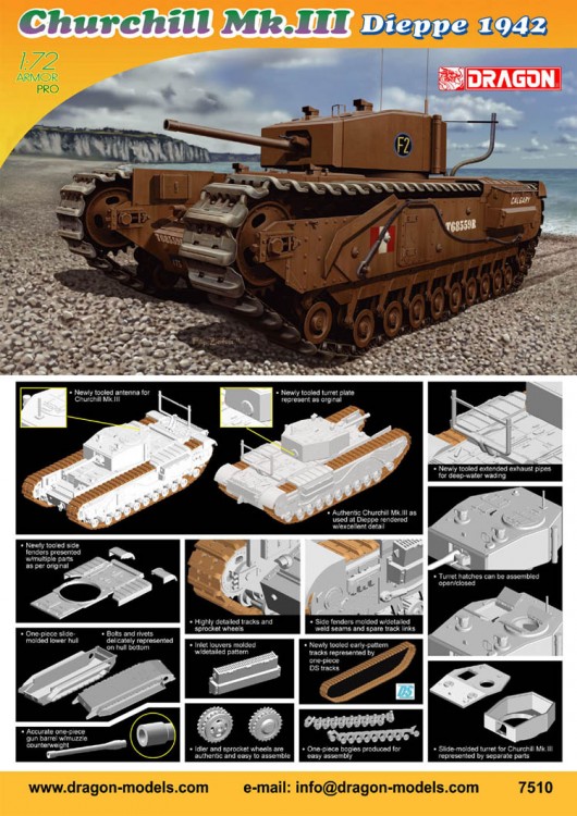 7510 Dragon 1/72 Churchill Mk.III (Dieppe 1942)