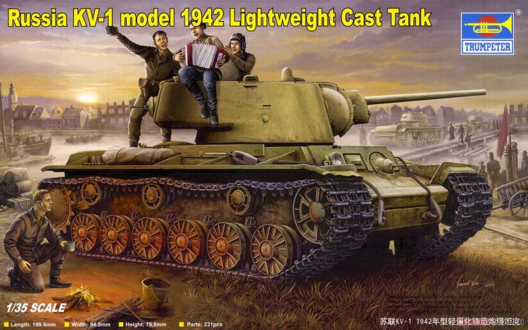 00360 Trumpeter 1/35 Танк КВ-1 модель 1942 г. с легкой башней 