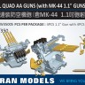  Veteran models VTW35005 1.1"/ 75CAL QUAD AA GUNS(with MK-44 1.1" GUNS DIRECTOR) 1/350