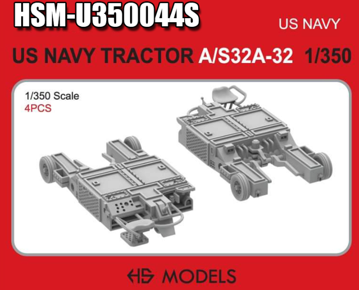 U350044S 1/350 ВМС США A/S32A-32 Палубный   Трактор 4 шт