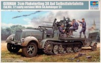 01523  1/35 German 2cm Flakvierling 38 auf Selbstfahrlafette (Sd.Kfz.7/1early version With Sd.Anhanger 51)