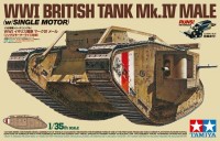 30057 1/35 Английский танк Mk.IV Male с пятью фигурами ( набор 35339). В комплекте моторчик с редуктором. 