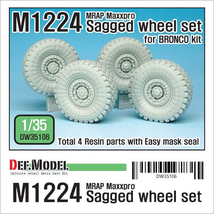 DW35106 M1224 MRAP M-pro Sagged Wheel set (for Bronco 1/35)