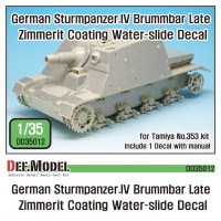 DD35012 WWII Brummbar Late Zimmerit Decal set (1/35 Tamiya No.353 )