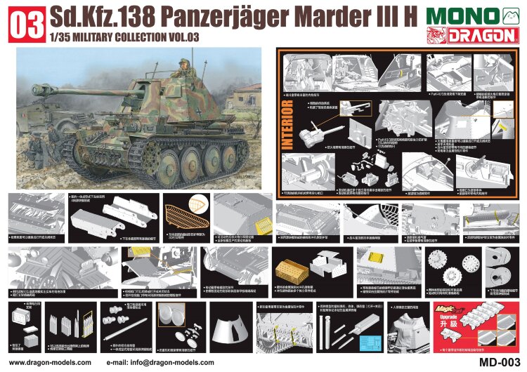  MD-003 1/35 Panzerjäger Marder III H (Травление+мет ,ствол+3 Д детали )