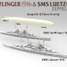 SP 7043 1/700 Defflinger  & Luetzow + дирижабь Q-класса+ фигурка+стволы