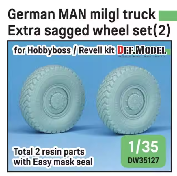 DW35127  1/35 German Man milgl Truck Extra 2ea Sagged wheels (2)