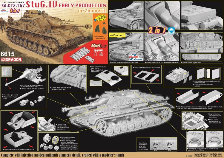 6615  1/35 Sd.Kfz. 167 StuG. IV Early Production with Zimmerit 