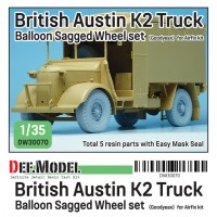 DW30070  1/35 British Austin K2 Truck Balloon Sagged wheel set Airfix