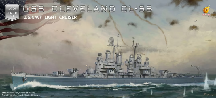 VF700920 US Navy Light Cruiser USS Cleveland CL-55