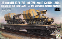 ZM35076 1/35 Sd.Kfz.135 & 50t SSy45 Flatcar 3in1