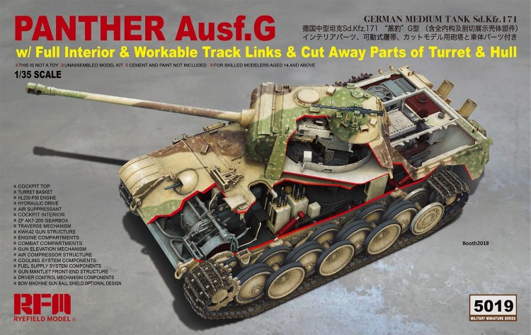 RM-5019 1/35 Panther Ausf.G Интерьерная  со срезанными деталями