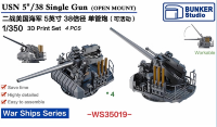 WS35019 1/350 1/350 5-дюймового 38-калиберного  орудия ВМС США