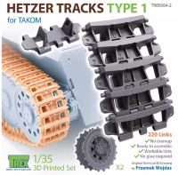  TR85064-2 1/35 Tracks for the German Hetzer Tank Destroyer Type1 w/Start Wheels for Takom