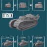 HTP2001 1/72 Renault FT-17 light tank 3 IN 1