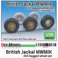 DW35125  1/35  British Jackal MWMIK 4x4 Sagged wheel set   (for Hobbyboss 1/35)