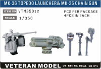 VTM35012 1/350 Тройной торпедный аппарат MK-36  и цепная пушка MK-38