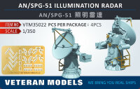 VTM35022  1/350 1/350 современный американский  AN/SPG-51 осветительный радар 4 шт.