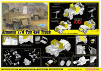 6727 1/35 Armored 1/4-Ton 4x4 Truck w/.50-cal Machine Gun Dragon 