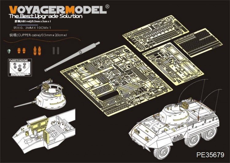Voyager Model PE35679 1/35 US M8 light armored car basic (For TAMIYA 35228)
