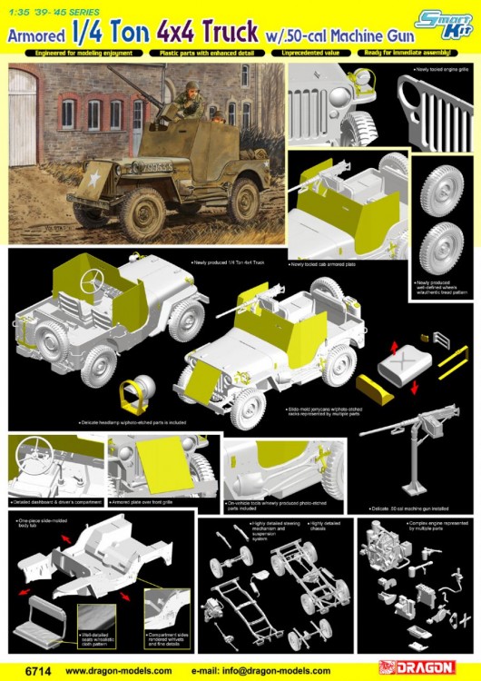 Dragon 6714 1/35 Armored 1/4 Ton 4x4 Truck w/.50-cal Machine Gun