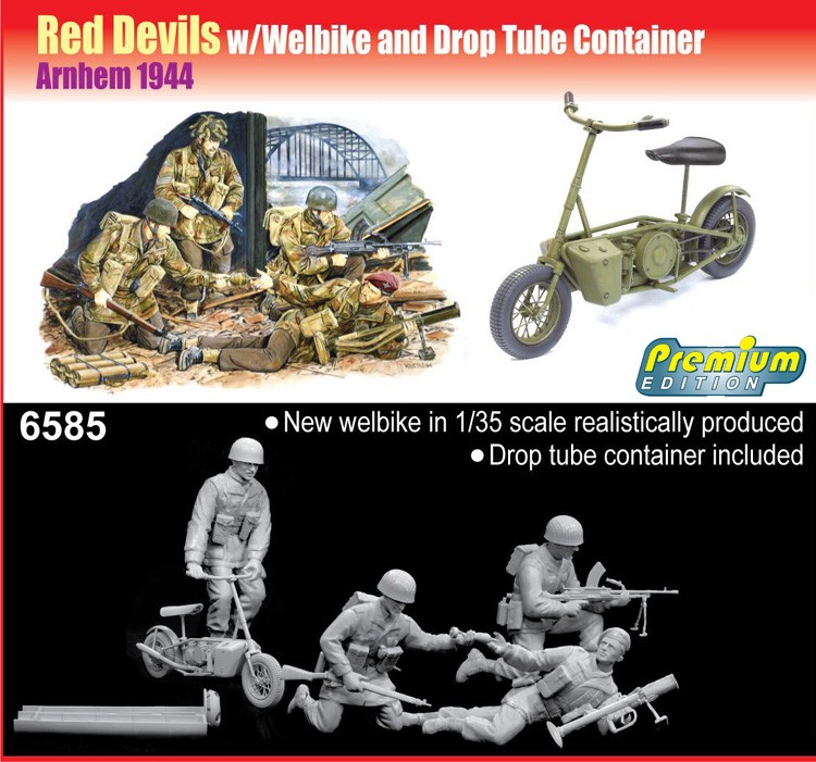 Dragon 6585 1/35 British paratroopers Red Devils w/welbike, Arnhem, 1944