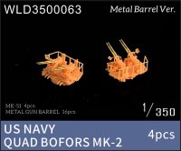 WLD3500063 1/350 двухместные зенитные автоматы Bofors 4in+мет.стволы