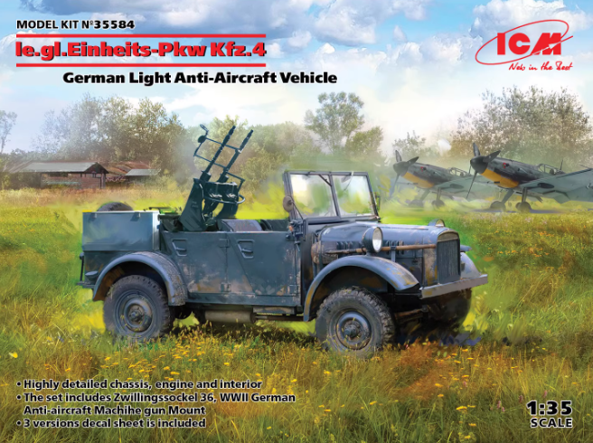 ICM 1/35 le.gl.Einheits-Pkw Kfz.4 Немецкая легкая зенитная машина 35584