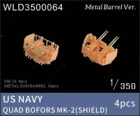 WLD3500064 1/350 двухместные зенитные автоматы Bofors с щитом  4 шт+мет.стволы