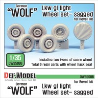 DW35088 German Wolf Lkw gl light Sagged Wheel set (for Revell 1/35)