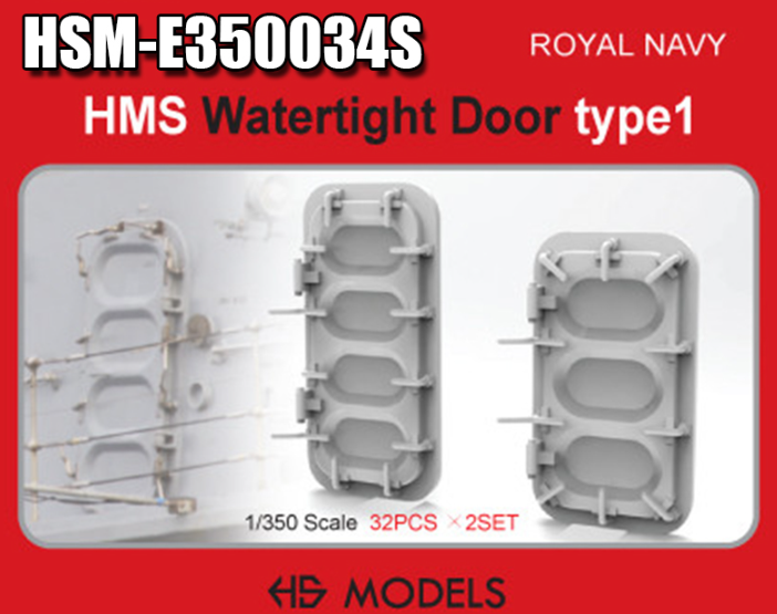E350034S 1/350 Британский флот  Двери 1 Type   (64 шт.)