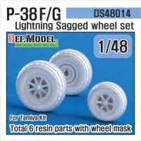 DS48014 1/48 P-38 F/G Lightning Sagged Wheel set