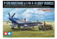 25205 1/48 North American P-51D Mustang & 1/4 ton 4x4 Light Vehicle Set