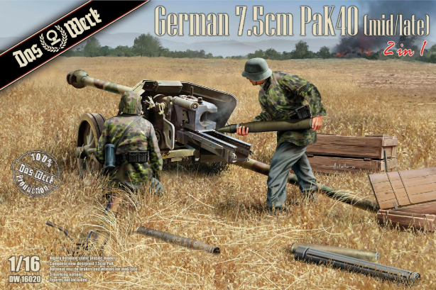 Das Werk DW16020 1/16 German 7.5cm Pak 40 (mid/late) 2in1