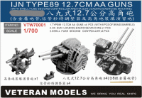  Veteran models VTW70001 IJN TYPE89 12.7CM AA GUNS(WITH SHELL FUSE SECOND CONTROLLER AND LOADING EXERCISE MACHINE) 1/700