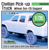 DW35044 1/35 Civilian Pick up Truck Sagged wheel set 3 