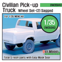 DW35043 1/35Civilian Pick up Truck Sagged wheel set 2