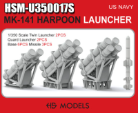 350017S 1/350 Harpoon противокорабельная ракета MK-141 Launcher   (4PCS)