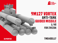 TM0480117 1/48 Противотанковая ракета 9М127 «Вихрь» и стойка для КА-52 от Звезда 