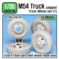 DW35108 US M54A2 Cargo Truck Sagged Front Wheel set (1) - Civilian type tire (for AFV club 1/35)