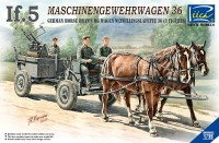 RV35012 1/35 WWII German IF-5 Horse Drawn MG Wagon with Zwillingslafette 36 (two horese & three figures)