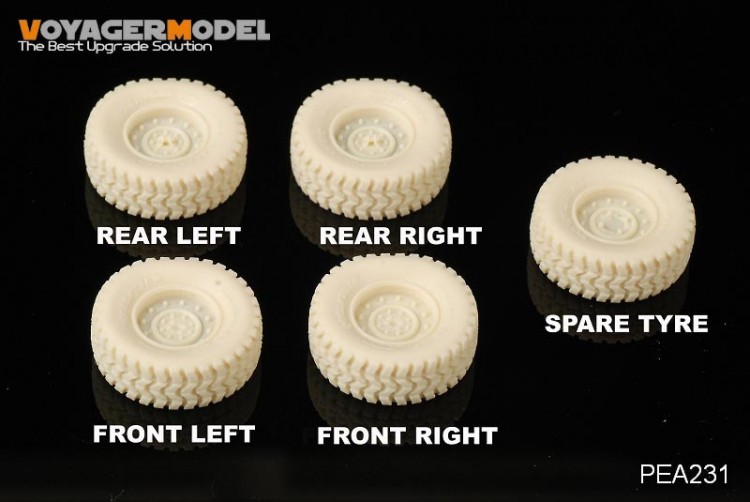 PEA231 Modren HUMVEE family road wheels w/spare wheel (GP)