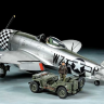 25214  1/48 Republic P-47D Thunderbolt "Bubbletop" & 1/4 ton 4x4 Light Vehicle Set