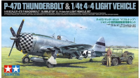 25214  1/48 Republic P-47D Thunderbolt "Bubbletop" & 1/4 ton 4x4 Light Vehicle Set