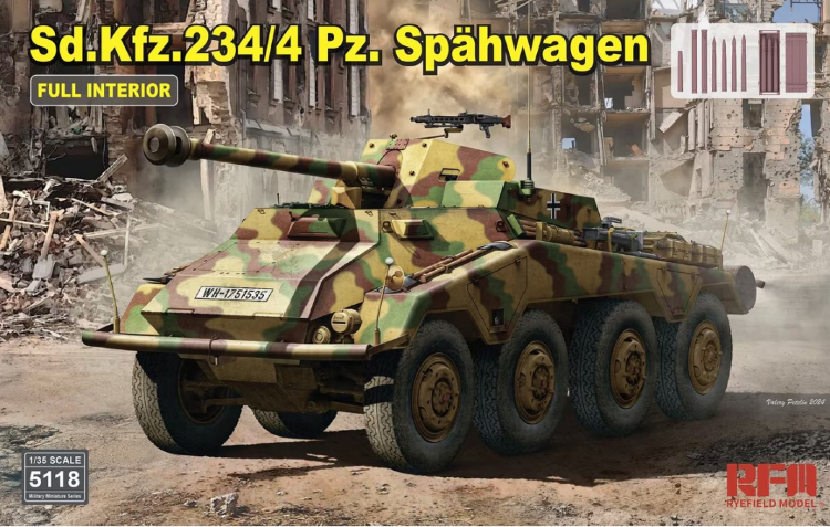  RM-5118 1/35 Sd.Kfz. 234/4 Pz. Spähwagen with Full Interior