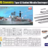 3002 1/350  Британский  эсминец   Тип 42 HMS Coventry (модель+травление+3Д+мет.ствол)