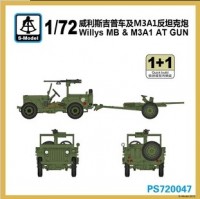 PS720047 1/72 Американский военный автомобиль Willys MB & M3A1 с орудием