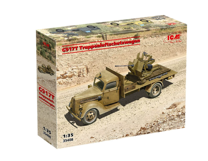 ICM  35408 1/35, немецкий грузовик G917T. с зениткой 