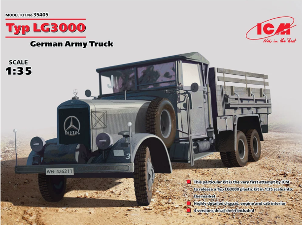 ICM   35405 1/35 , немецкий транспортный грузовик LG3000.